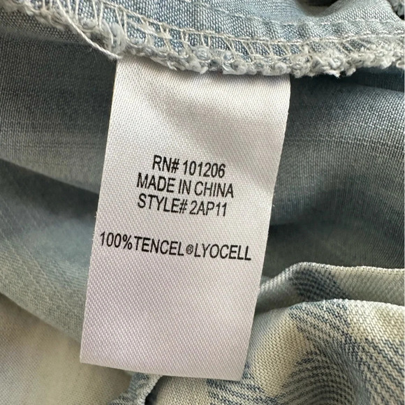 Soft Surroundings size Large Emerson Blue Plaid Button Up Tunic Top Casual - Picture 7 of 7